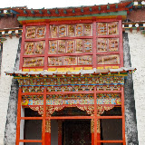 Shangri-la - door of temple in monastery
