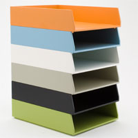 colorful letter trays from seejanework.com colorful letter trays from seejanework.com