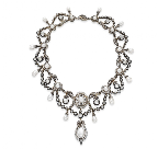 An Antique Natural Pearl and Diamond Necklace. Estimate: $100,000-$150,000