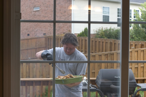 Andy, cooking up some wings.