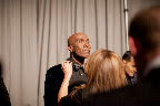 Reem Acra adjusting Preston's tie Reem Acra adjusting Preston's tie