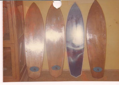 These are more of those boards made in a Wood shop class. Notice the logo, they were originally called Sunset Skateboards and a couple of years later is when the name was changed to Logan Earth Ski...........