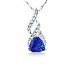 Trillion Tanzanite and Diamond Designer Pendant