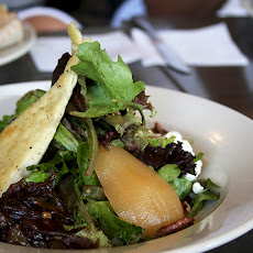 Poached Pear and Greens Salad