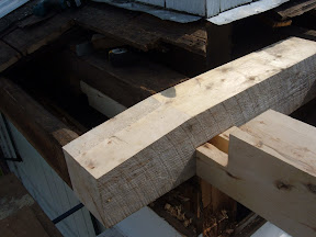 The plate rafters at the base of the bell deck were also in need of repair.