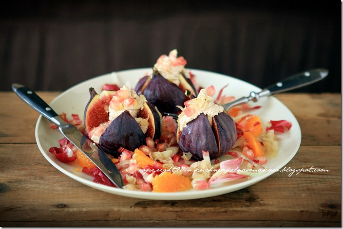 Sałatka z czerwonej cykorii, granatów, mandarynek i fig (7)