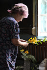 Preparing the flowers