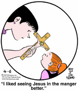 c0 Family Circus - I like seeing Jesus in the manger better