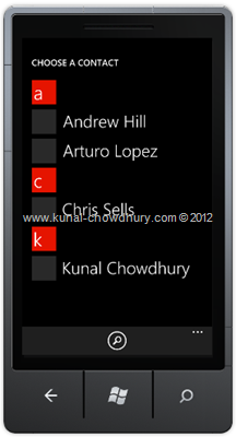 Image 1: How to Retrieve Contact Information in WP7 using the AddressChooserTask?