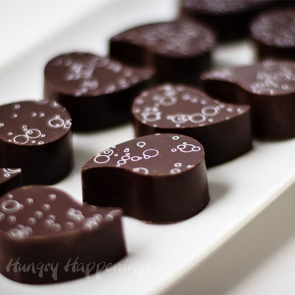 handmade  chocolates using transfer