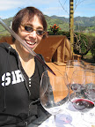 Sandy had a lot of fun dropping the wine into her blending glass.