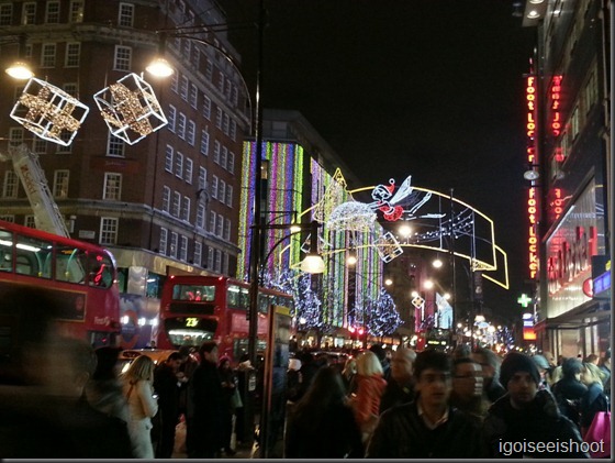 Christmas lightings along Oxford Street London