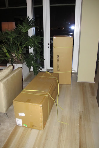 My Christmas trees, from Grandin Road, are boxed up.