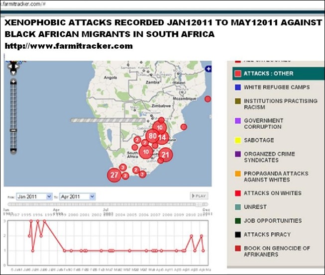 MAP FARMITRACKER JAN12011_MAY1_2011 XENOPHOBIC MAP FARMITRACKER JAN12011_MAY1_2011 XENOPHOBIC