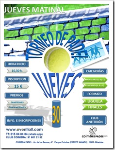 TORNEO JUEVES 30 DE MAYO EVENTIALL COIMBRA CLUB