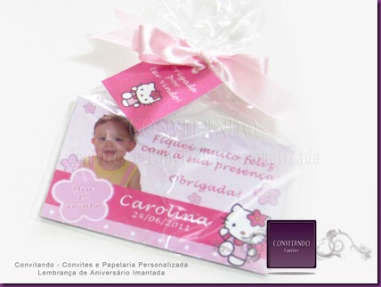 Lembran&ccedil;a de Anivers&aacute;rio, Im&atilde; de Geladeira, Convite-Infantil, Infantil, Convite, 1 aninho, Hello Kitty, Anivers&aacute;rio