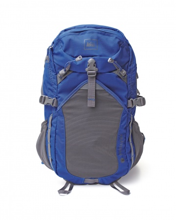 Made of recycled PET, each bright, roomy REI Traverse 30 backpack diverts 19 plastic bottles from the landfill.