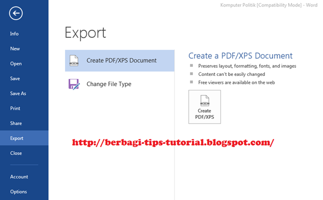 Cara Merubah File Microsoft Word ke PDF