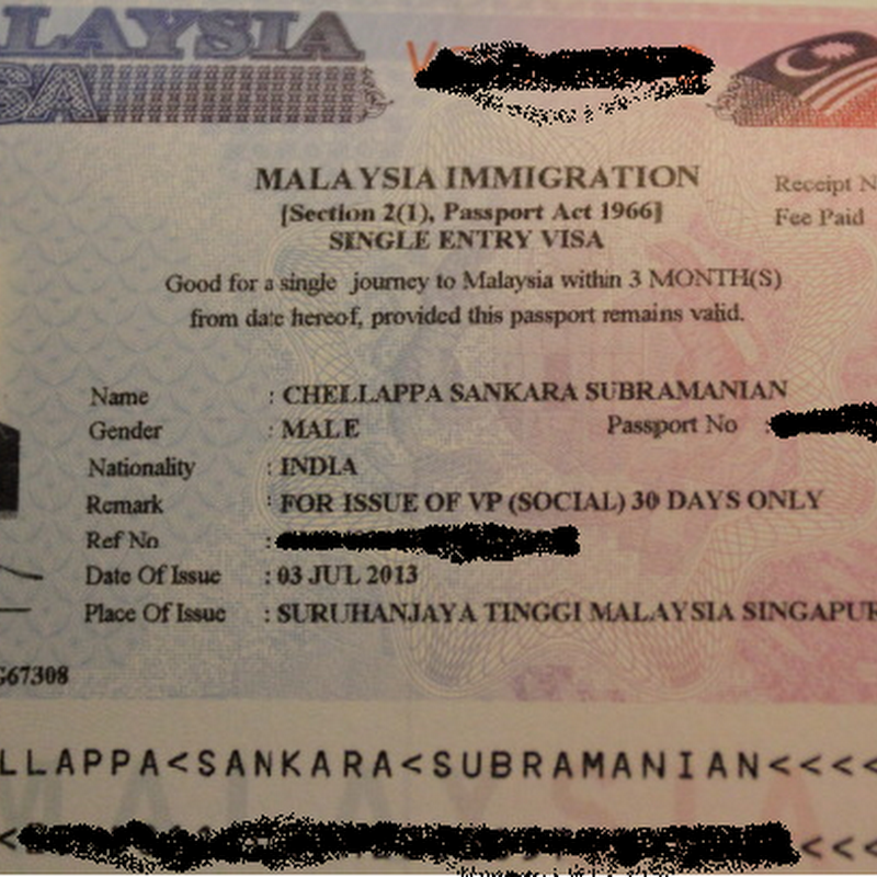 Be On The Road | Live your Travel Dream!: How to get Malaysian Tourist Visa  from Singapore?