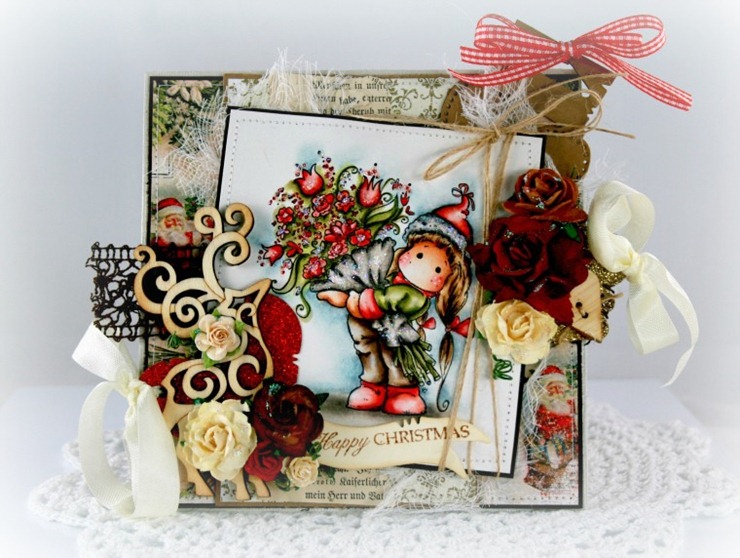 Claudia_Rosa_Tilda w christmas flowers