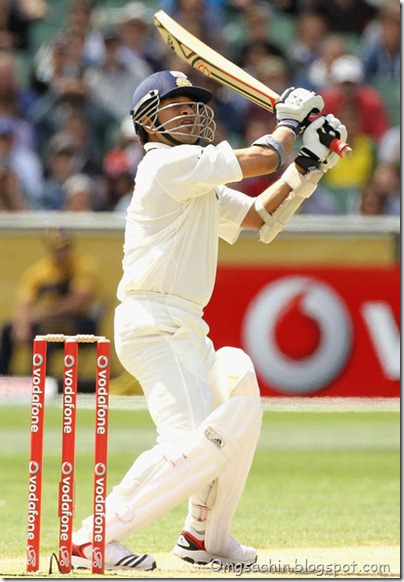 Sachin Tendulkar of India cuts for six during day two of the First Test match between Australia and India at Melbourne Cricket Ground on December 27, 2011 in Melbourne, Australia.