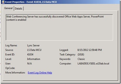 Lync 2013 - OWA - event - 41034