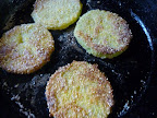They are coated and now into the skillet to fry.