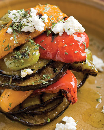 Emeril's grilled vegetables are so vibrant in color and flavor.