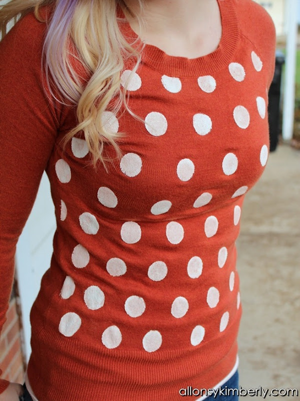 DIY Polka Dot Sweater | allonsykimberly.com DIY Polka Dot Sweater | allonsykimberly.com