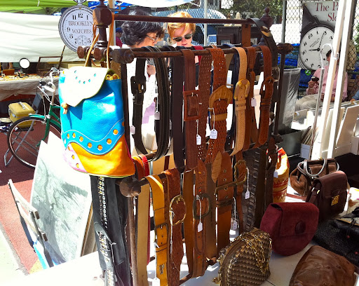 New and old brown leather belts.