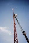 Installation of the wind turbine in Plum Hollow.