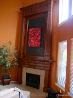 Fauxd Fireplace from plain paint to wood look