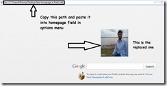 replaced homepage in firefox