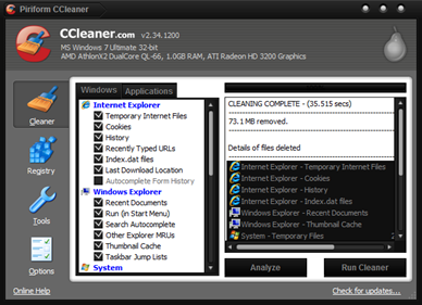 bersih dengan CCleaner