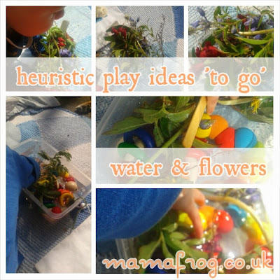 sensory play water and flowers