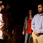 Hunting and Gathering, by Brooke Berman. Directed by Brian Golden. May 21 - June 27, 2010. (l to r) Paige Collins, Todd Garcia, Tracey Kaplan, Michael Salinas. Photo Credit: Amanda Clifford.