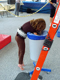 Lily digs for chalk.