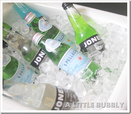 bottled drinks on ice