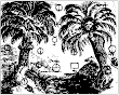 From Red Lion Two Palm Trees Stand On The Opposite Banks Of A River