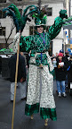 Ms. Money Penny on stilts