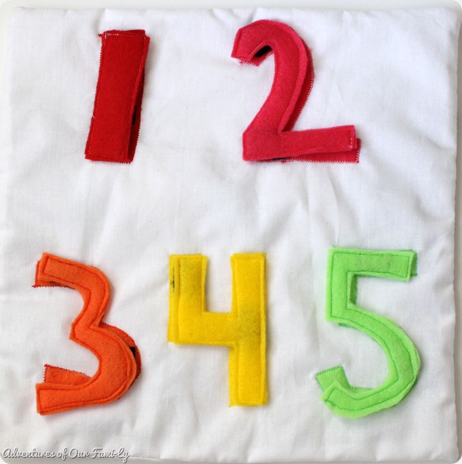 Quiet book felt counting numbers page