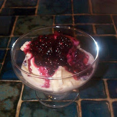 Vanilla Ice Cream Swirled With Fresh Berry Puree