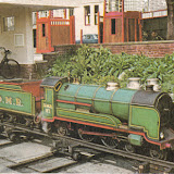 Barnes Atlantic Billie on the traverser at the Dreamland Miniature Railway, Margate, in the mid 50s. FULL STORY IN MR17