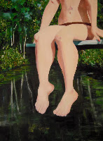At the Pond. Oil on Canvas. 30x40