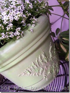 single pot on porch