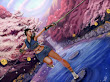 Samurai In The Forest Of Pink Cherry Blossoms