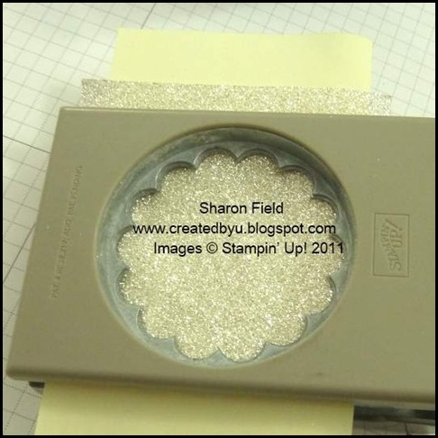 Silver_Glimmer_Paper, Pretty_Paper_flowers, tutorial, scrunch flower, 3d, gift bag, technique, tips, punches, metallic_Brads, sharon_field, Createdbyu_blogspot, Gifts, Gift_bag, Wedding, Flowers, Birthday, Anniversary