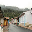 Cranky Croc hostel on the left, Guadalupe and Monserrate mountains to the back.