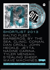 GIT AWARD SHORTLIST 2013 GIT AWARD SHORTLIST 2013