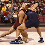 125: #5 Jesse Delgado (Illinois) dec #12 David Thorn (Minnesota) 6-3. Photo by Mark Beshey.